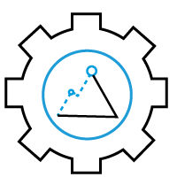 Icon showing graphs on a computer.