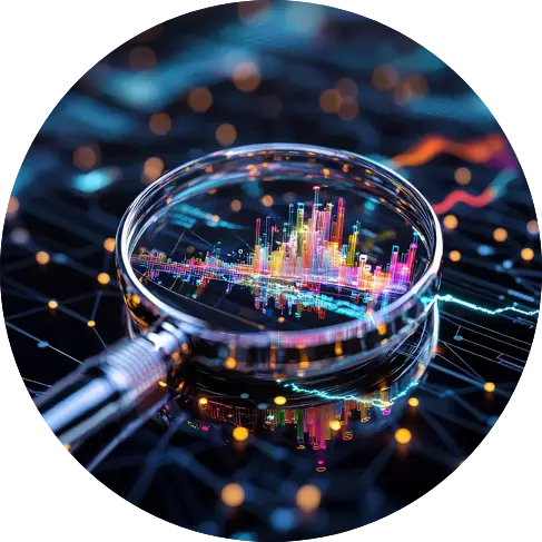 Data visualization with magnifying glass